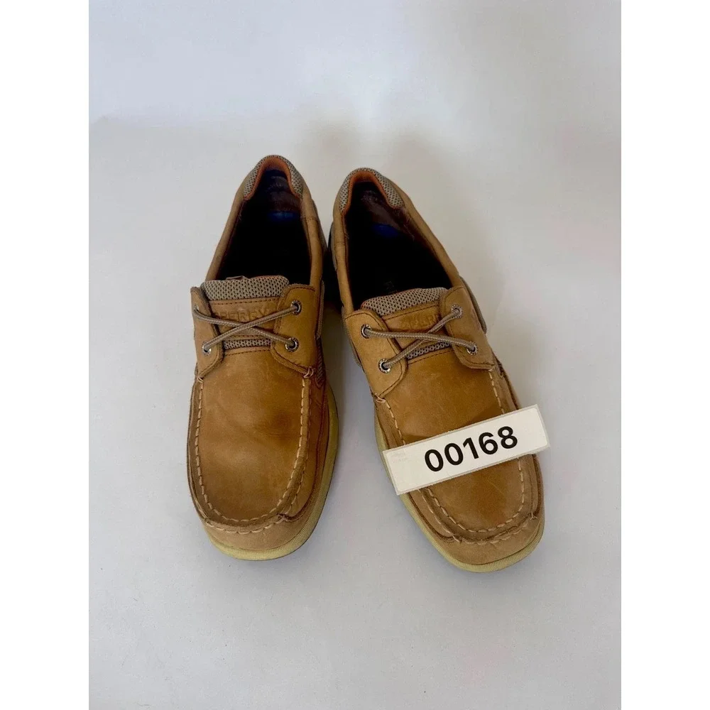 Sperry Top Sider Lanyard Men's Boat Shoes 12 Tan Leather Lace up 0777924